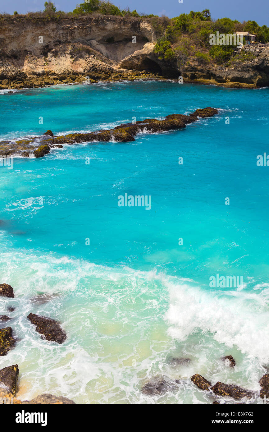 Costa di Nusa Penida isola. Foto Stock