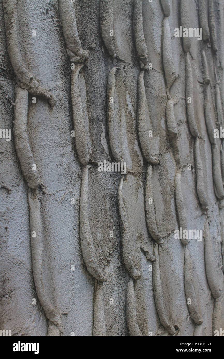 Textured muro di pietra in gaden a casa, Thailandia. Foto Stock