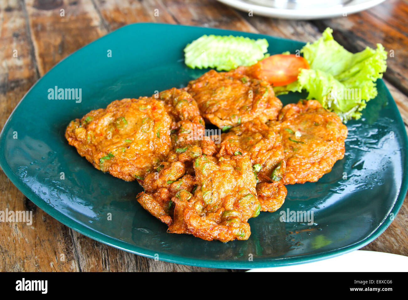 Il cibo tailandese torta di pesce (Tod Mun Pla) Foto Stock