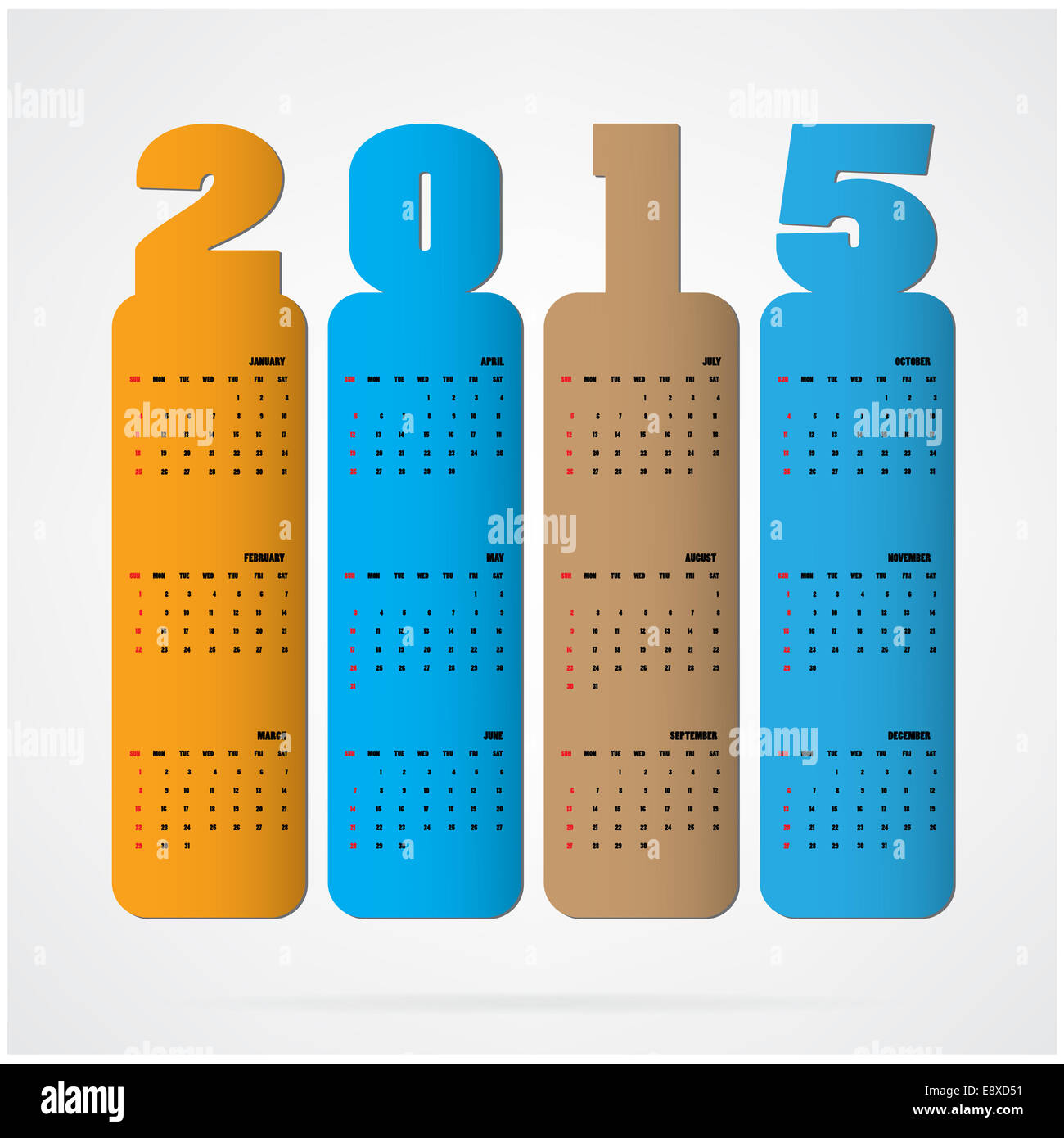 Creative felice anno nuovo 2015 Design di testo. Foto Stock