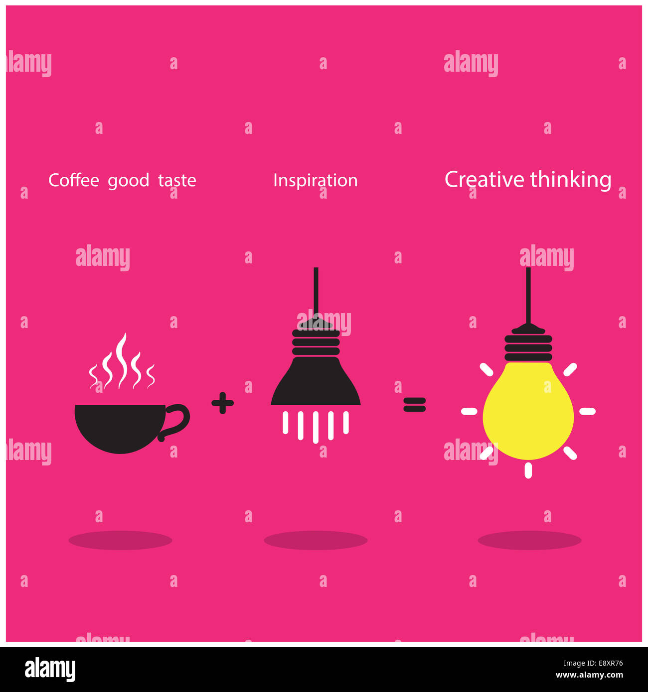 La buona idea realizzare ispirazione e caffè buon gusto può essere creato il lavoro migliore. Foto Stock