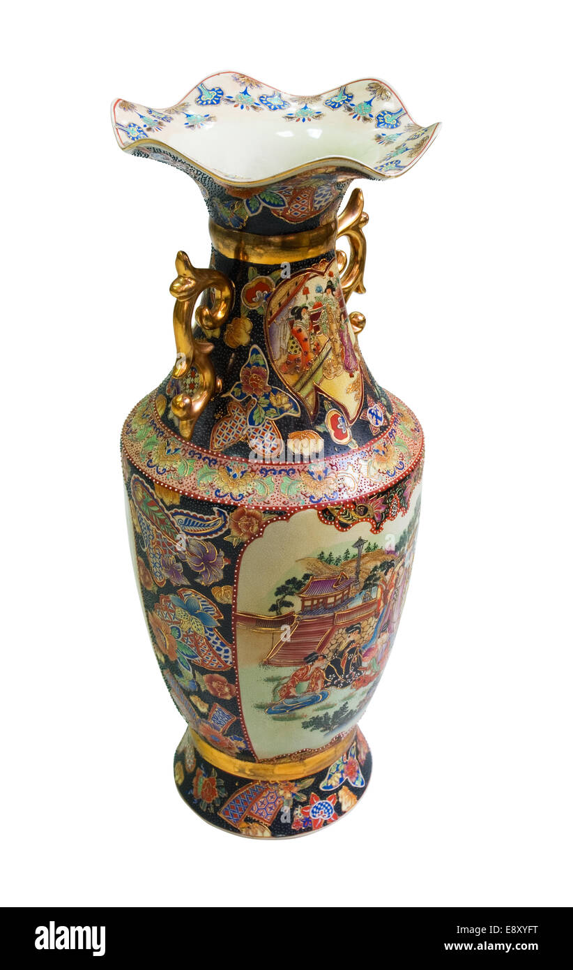 Antiquariato cinese vaso di porcellana Foto Stock