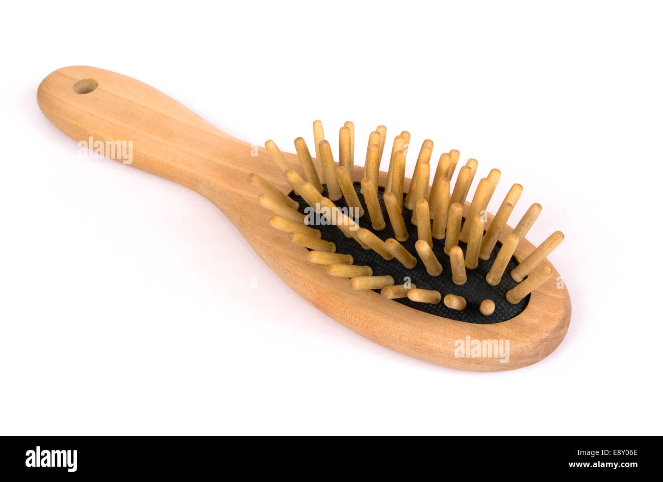 Spazzola per capelli in legno Foto Stock