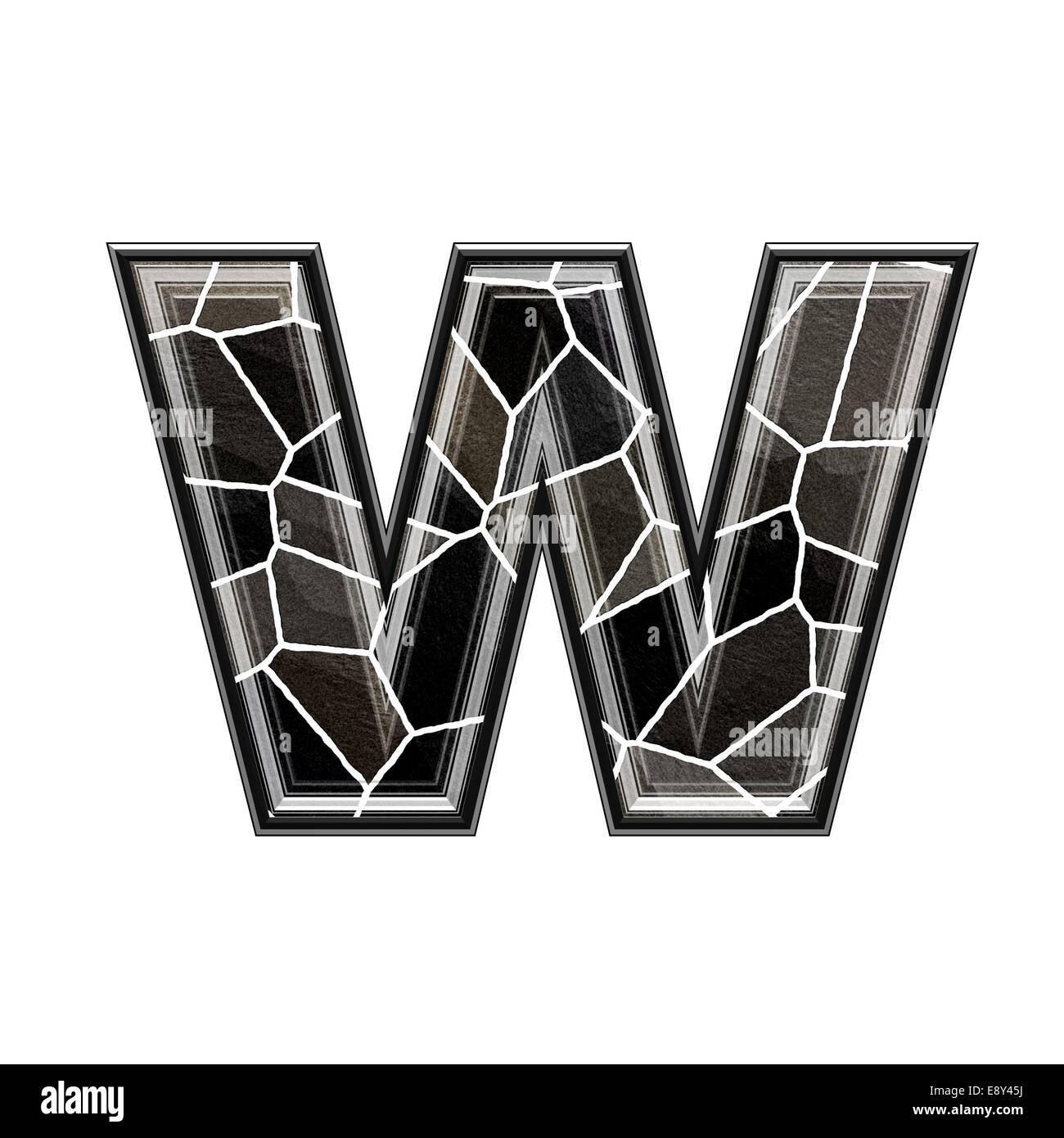 Abstract 3d lettera con muro di pietra texture - W Foto Stock