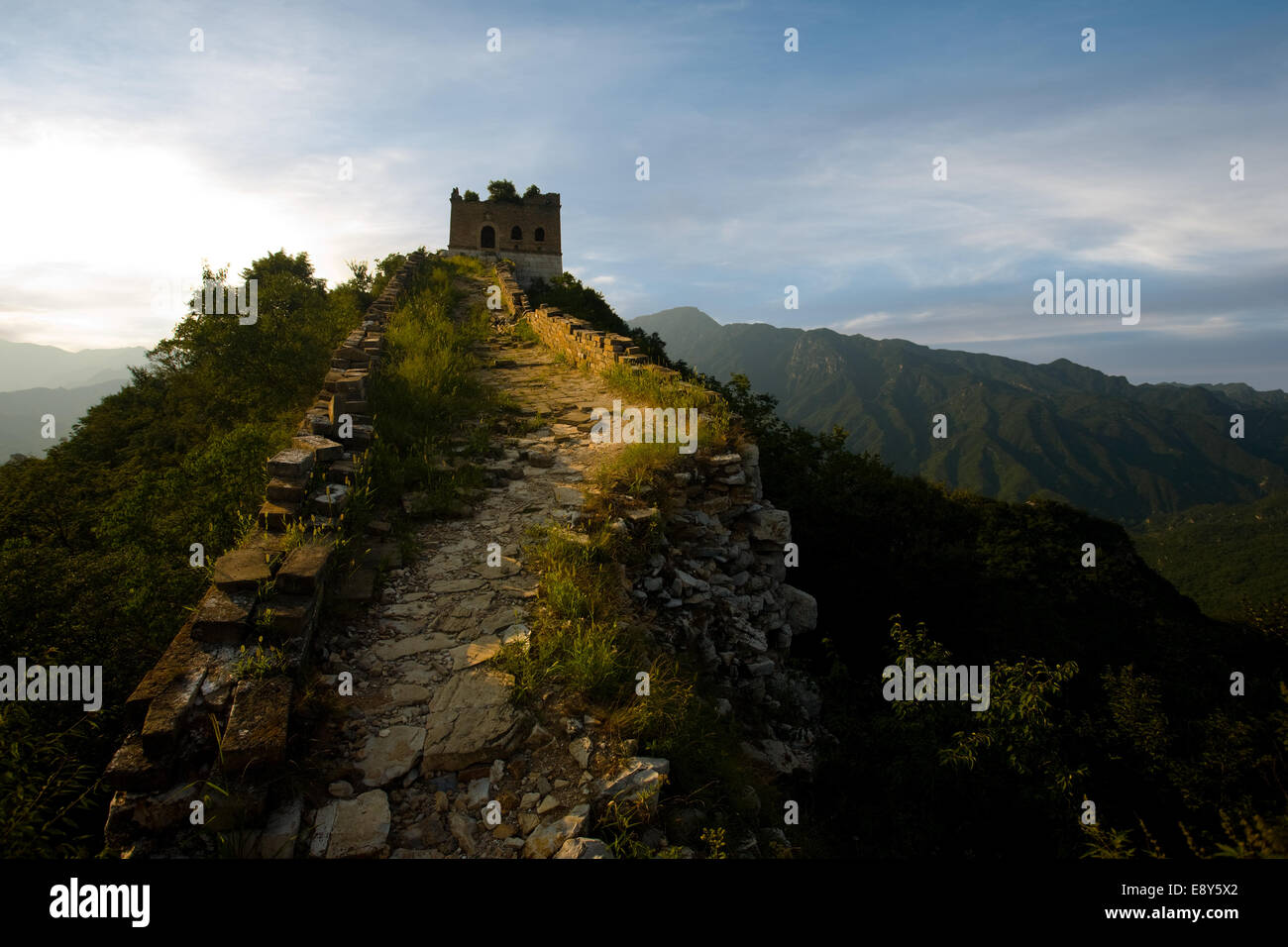 Torre di avvistamento Jiankou Grande Muraglia della Cina Foto Stock