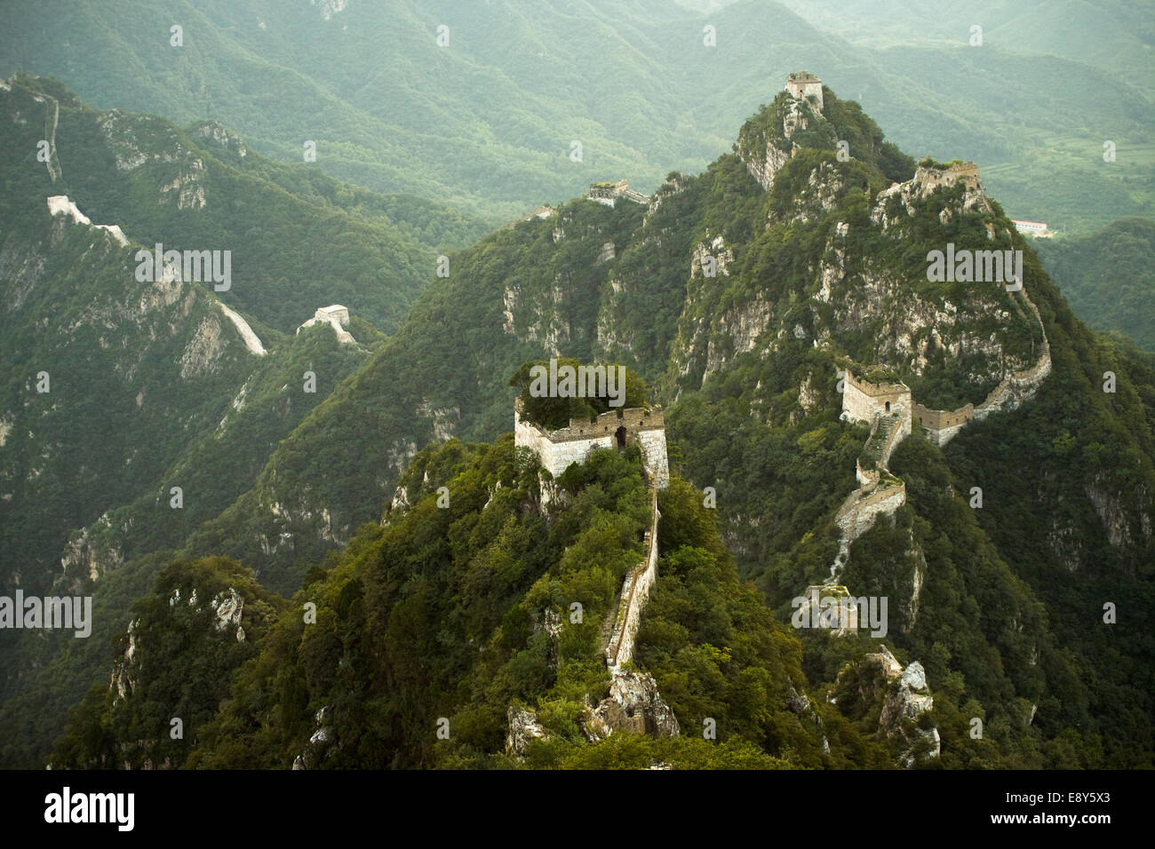 Jiankou Grande Muraglia della Cina ripide montagne Foto Stock