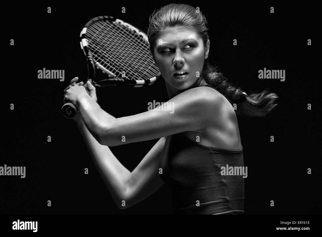 Femmina giocatore di tennis Foto Stock