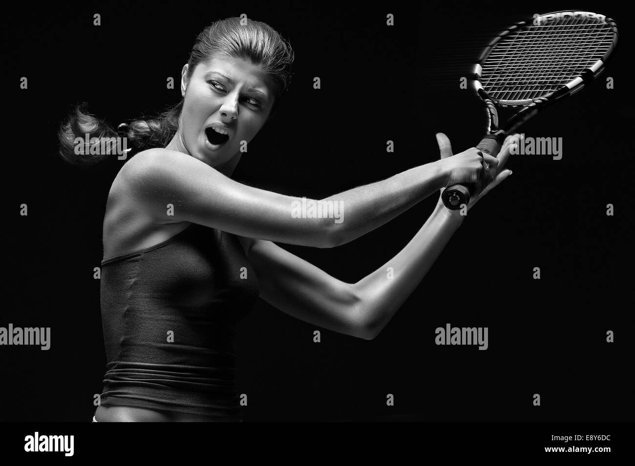 Femmina giocatore di tennis Foto Stock