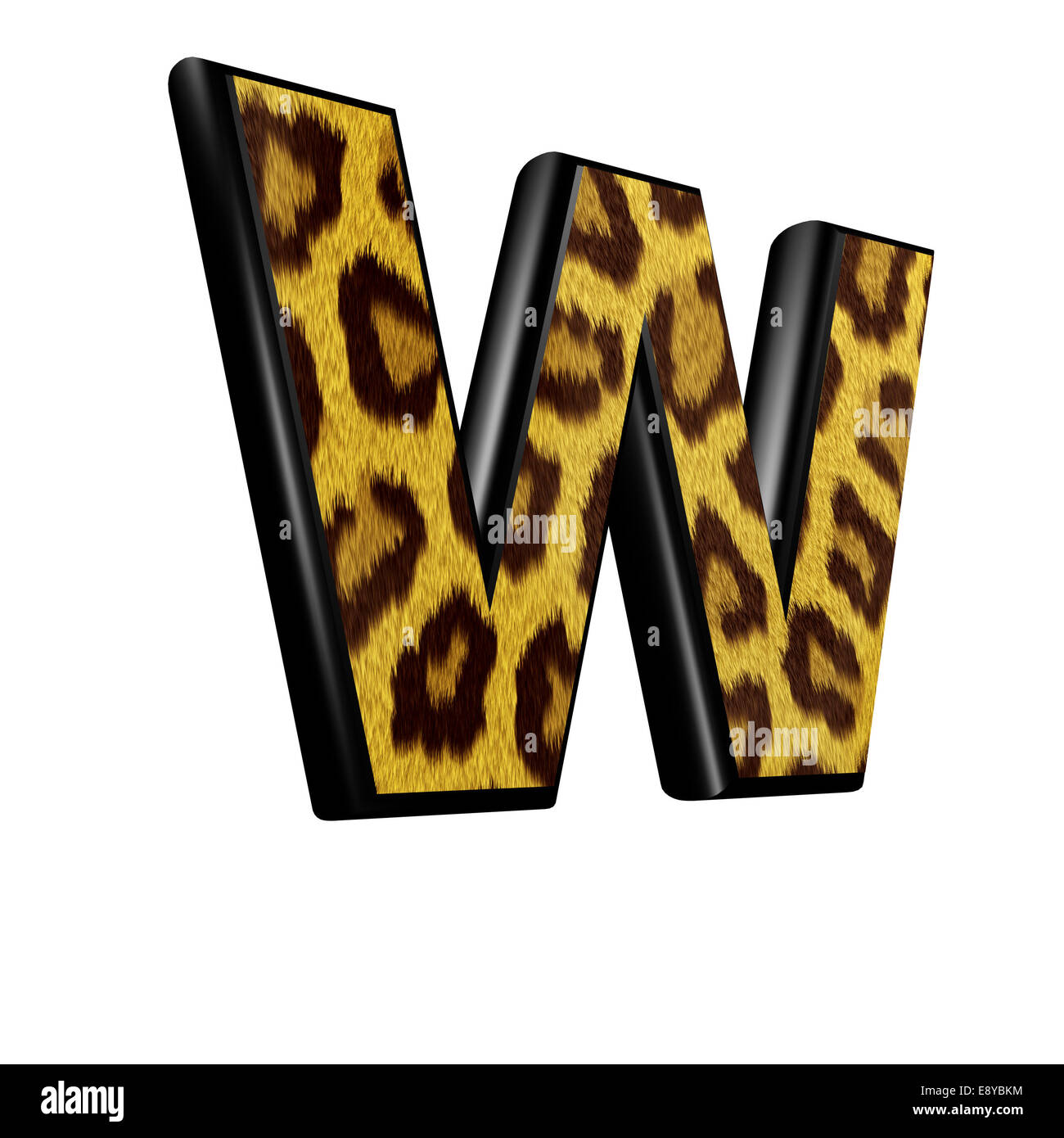 3d lettera con Panther la texture della pelle - W Foto Stock