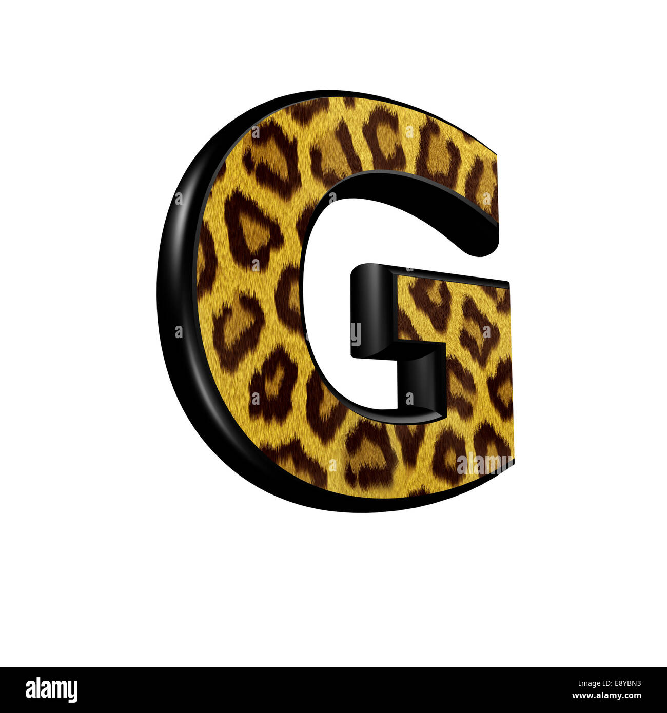 3d lettera con Panther la texture della pelle - G Foto Stock