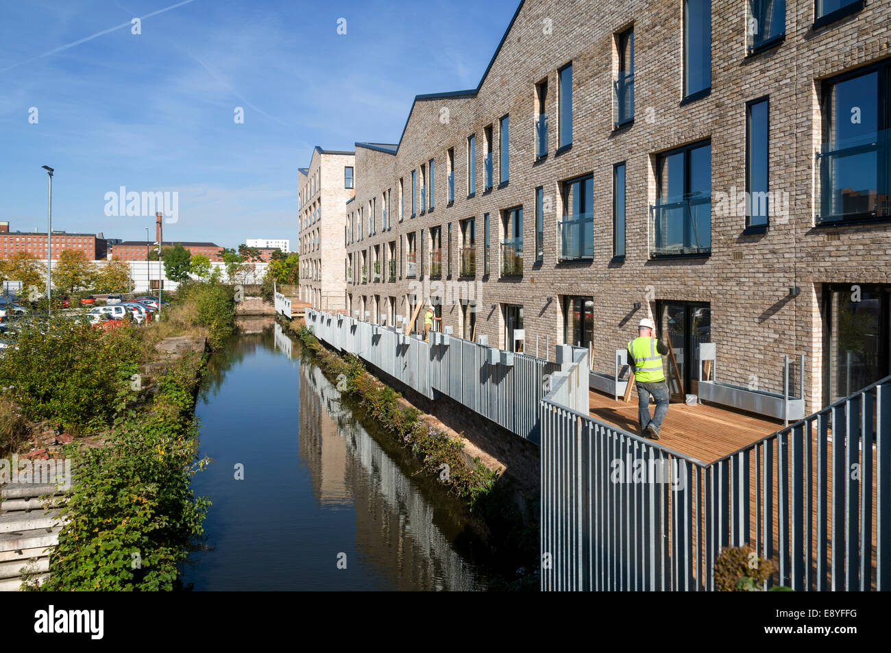 Islington Wharf Mews blocco di appartamenti nuovi di Islington, Ancoats, Manchester, Inghilterra, Regno Unito Foto Stock