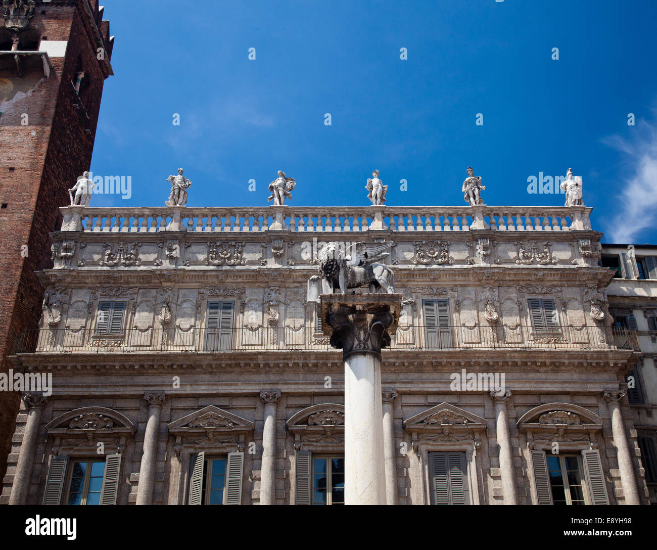 Statua di leone veneziano Foto Stock