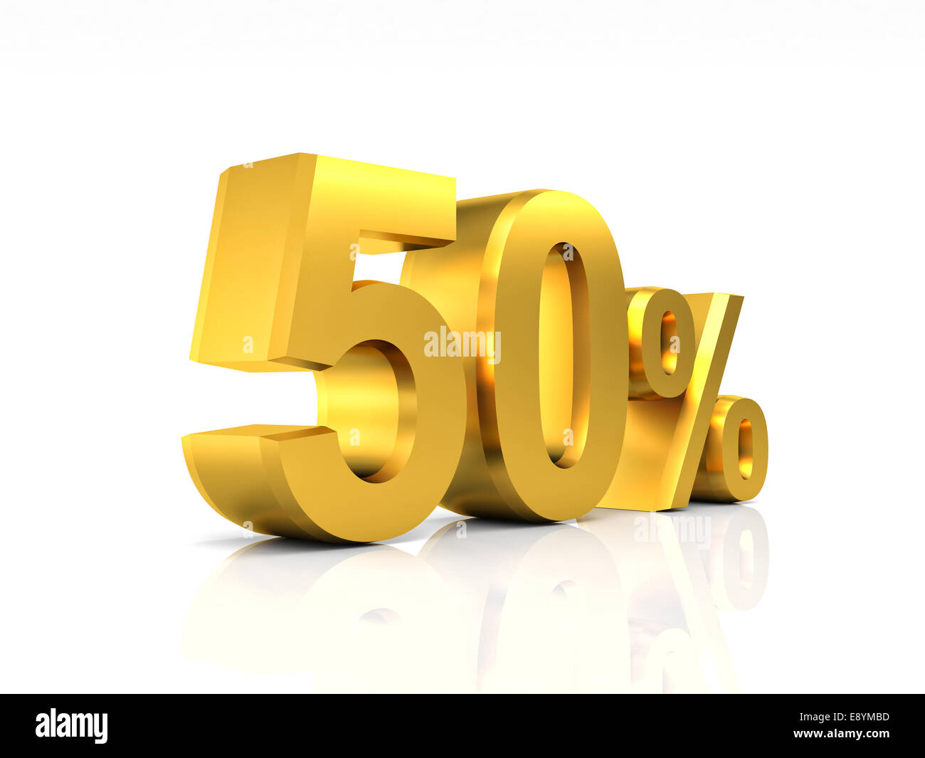 Golden 50 di sconto 3d sfondo immagine Foto Stock
