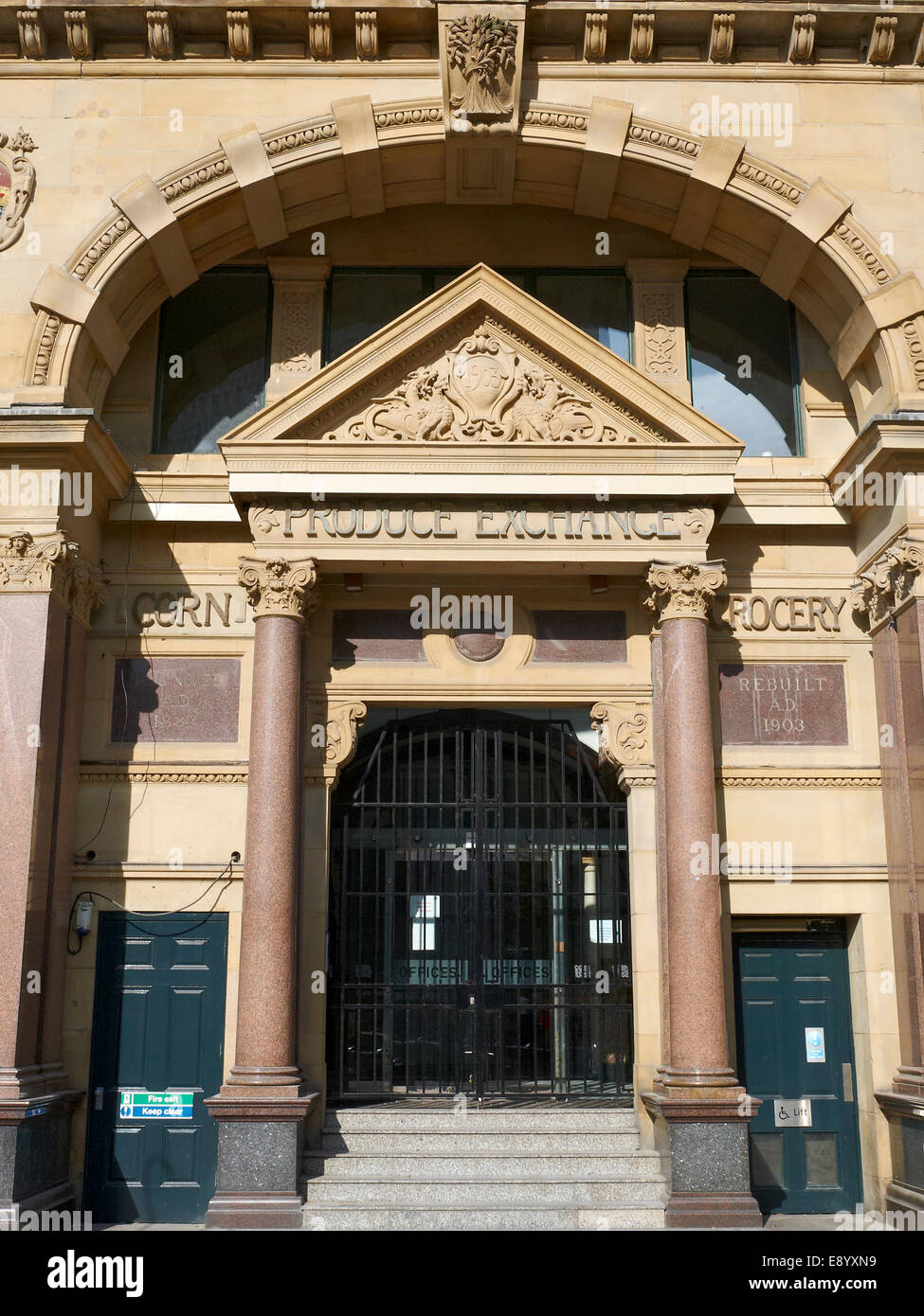 Ingresso al mais e produrre Exchange in Manchester REGNO UNITO Foto Stock