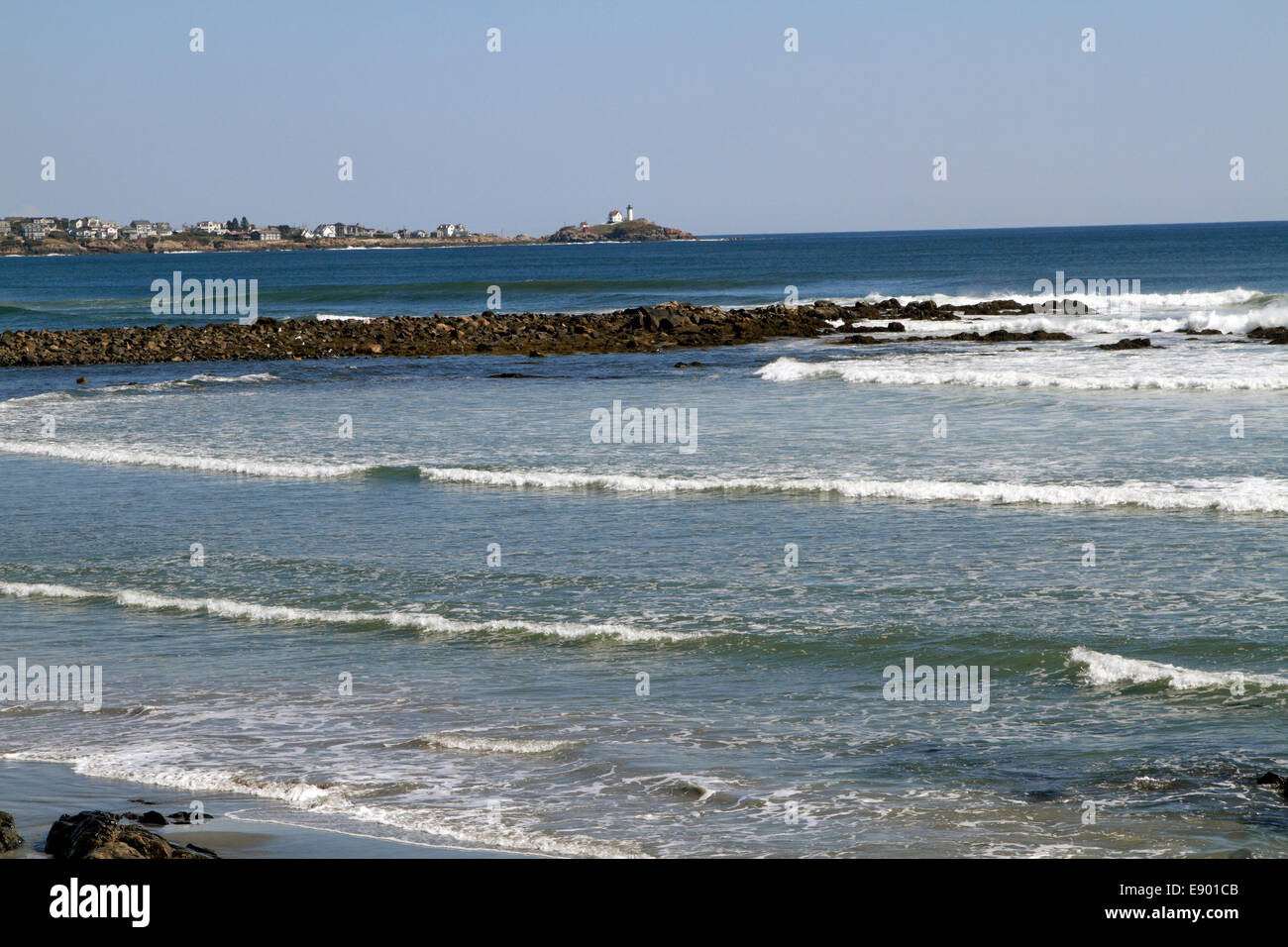 York Beach, Maine, Stati Uniti d'America. Un popolare luogo di relax e di vacanza. Foto Stock