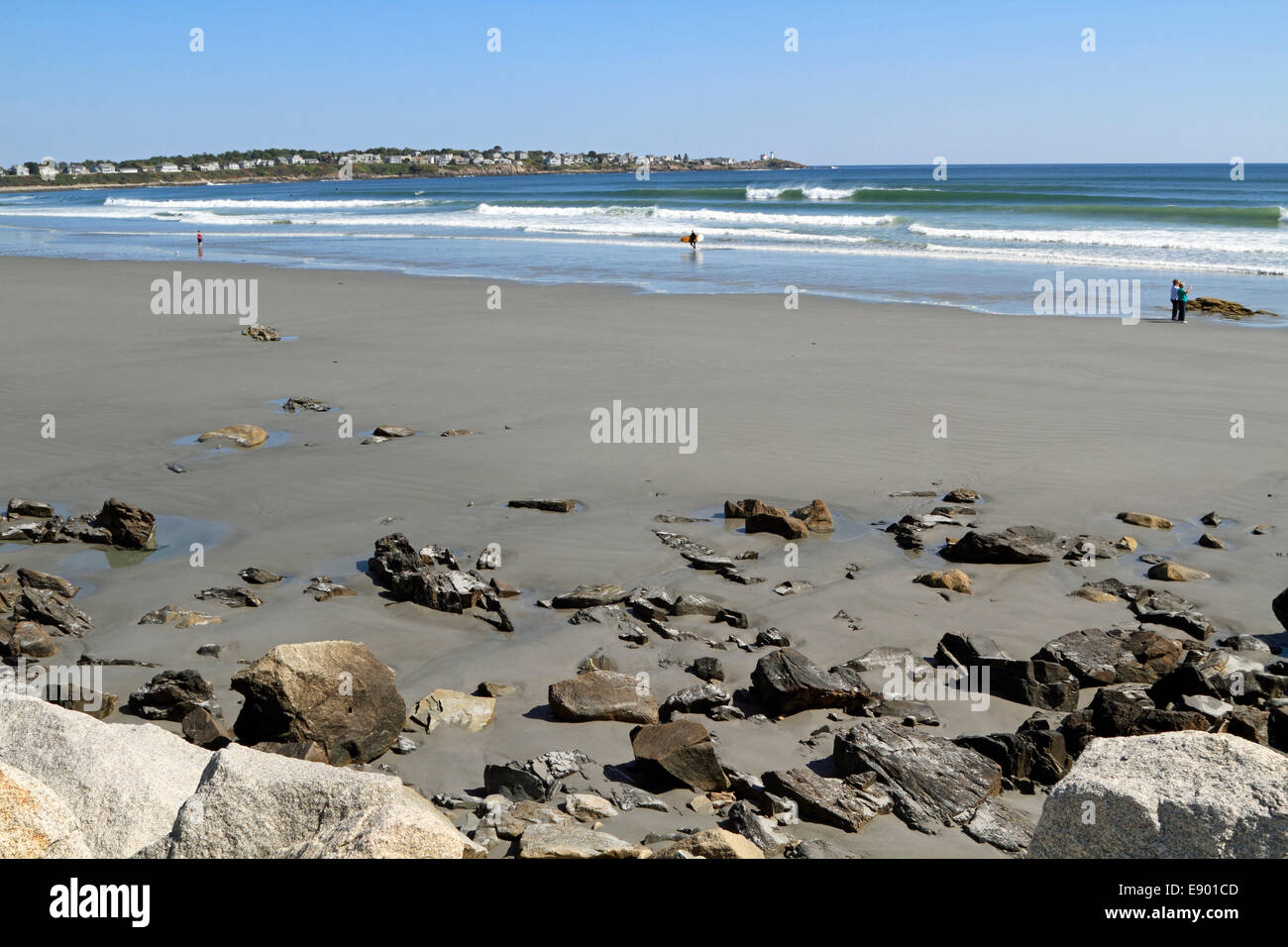 York Beach, Maine, Stati Uniti d'America. Un popolare luogo di relax e di vacanza. Foto Stock