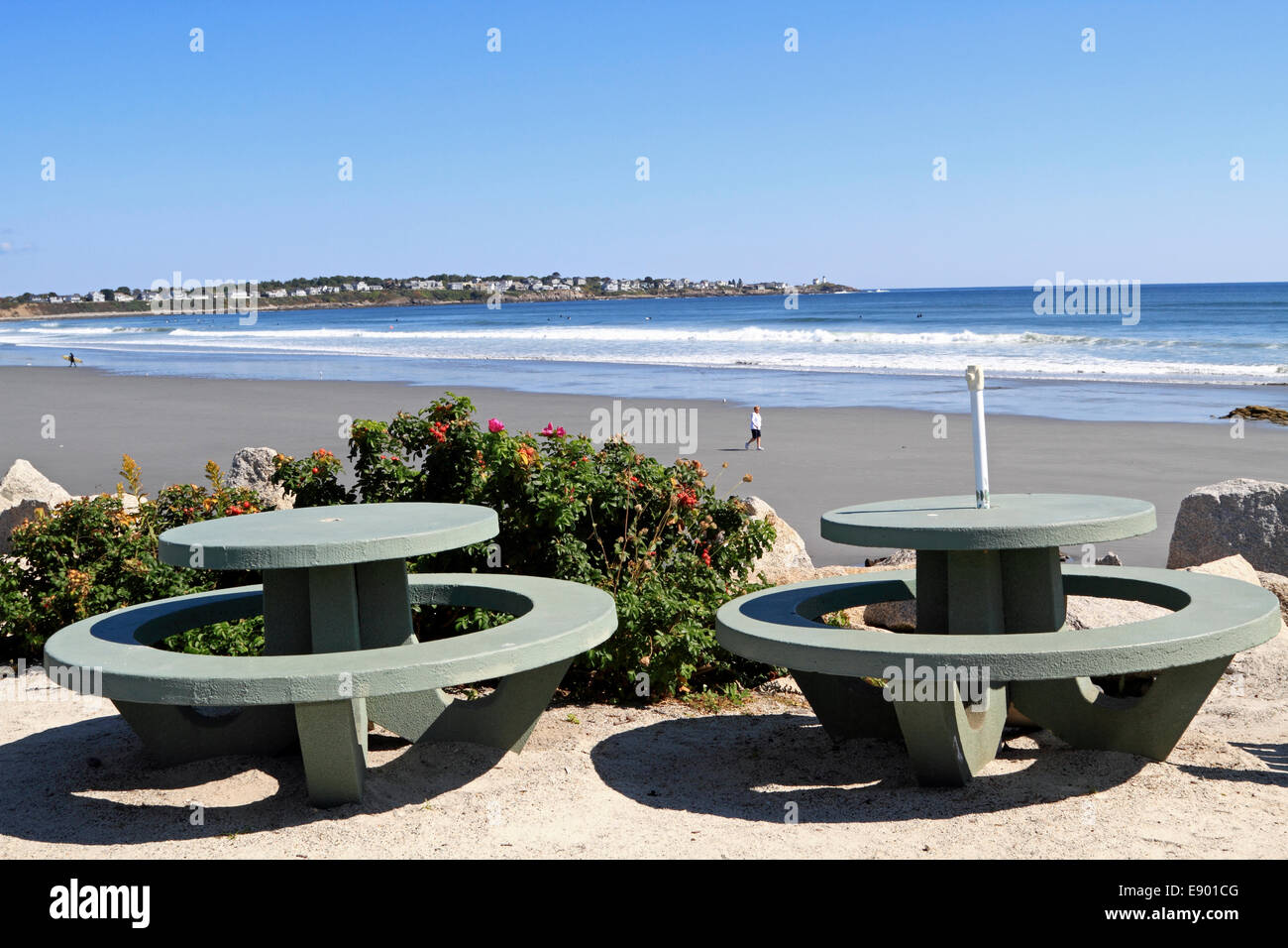 York Beach, Maine, Stati Uniti d'America. Un popolare luogo di relax e di vacanza. Foto Stock