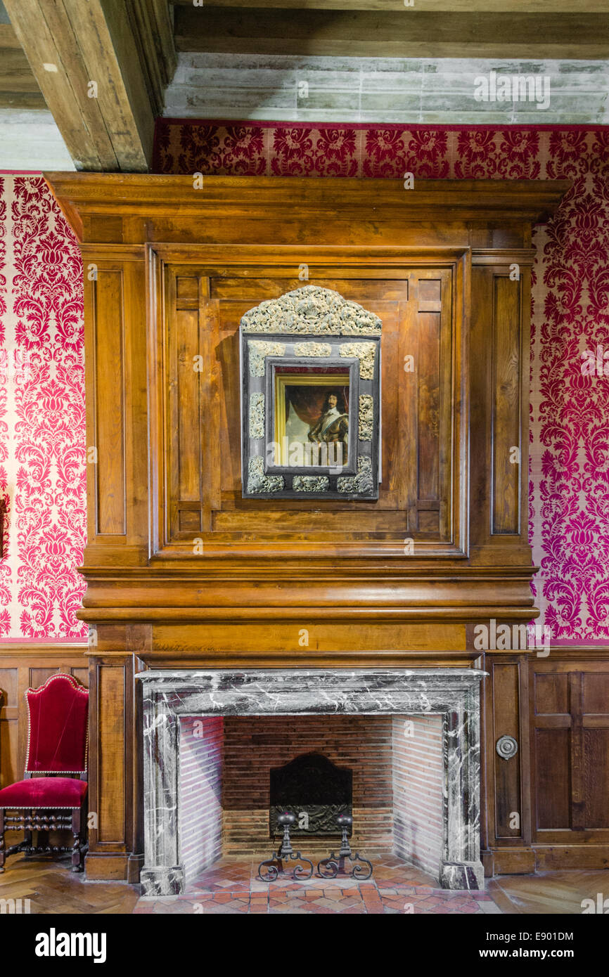 Sala nel castello di Cheverny - Francia Foto Stock