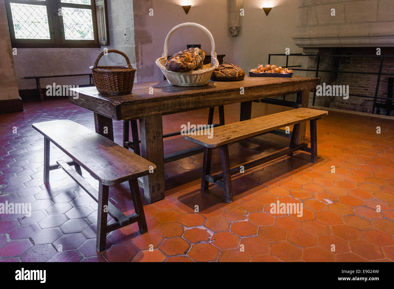 Cucina nel castello - Francia Foto Stock
