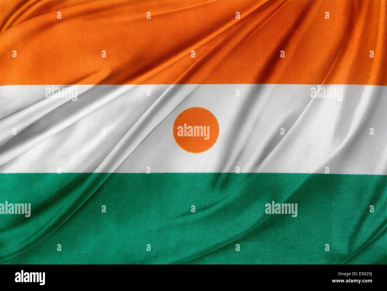 Primo piano della setosa Niger bandiera Foto Stock