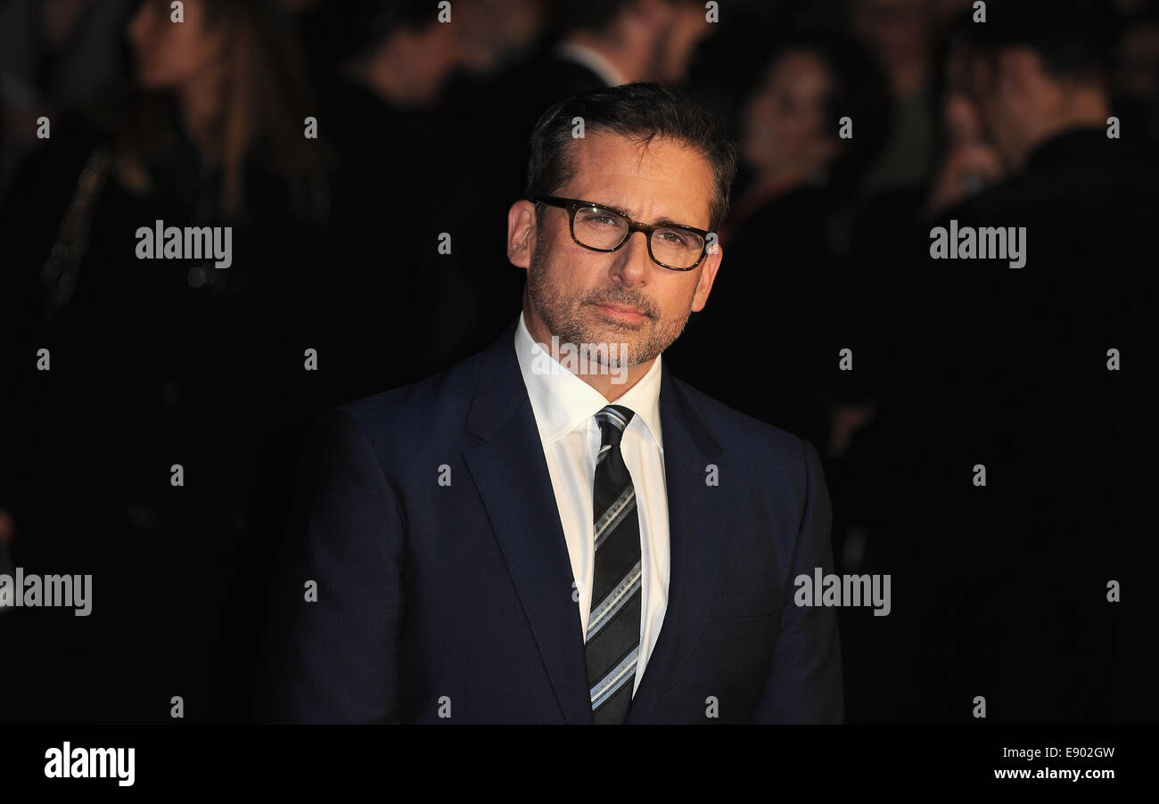 Londra, UK, UK. Xvi oct, 2014. Steve Carrell assiste lo screening di 'Foxcatcher' durante la 58th BFI London Film Festival di Odeon West End. Credito: Ferdaus Shamim/ZUMA filo/Alamy Live News Foto Stock