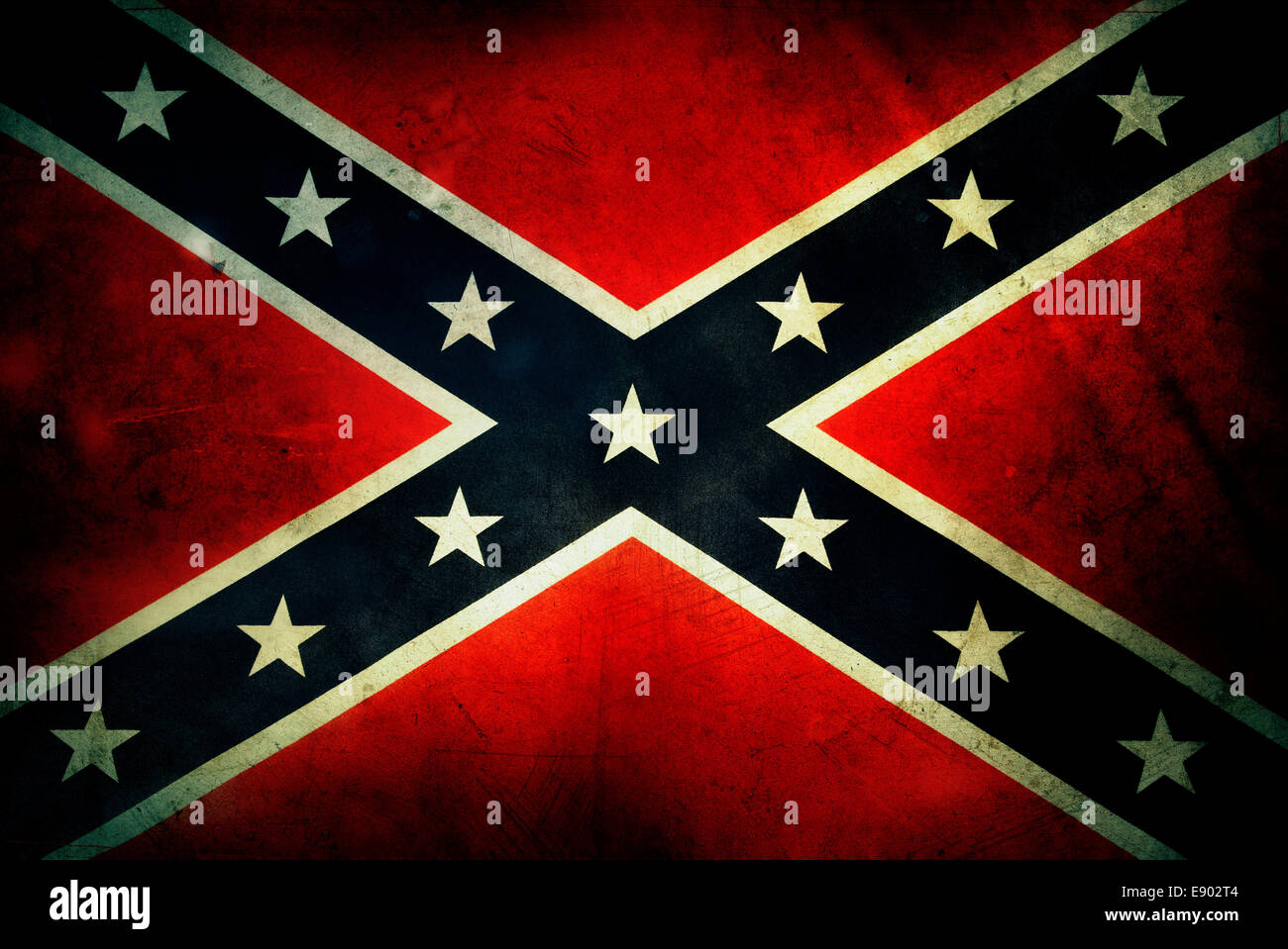 Primo piano di una schifezza bandiera Confederate Foto Stock