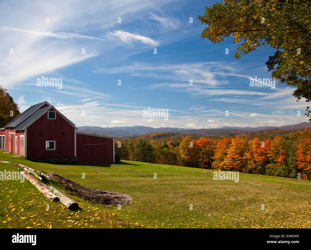 Vista l'autunno in Vermont Foto Stock