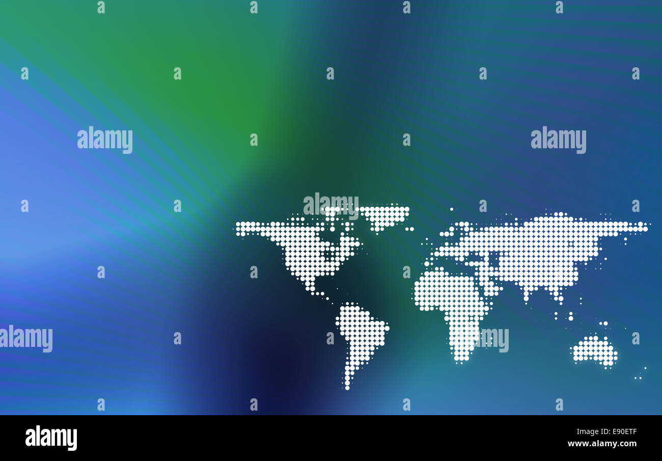 Mondo Globale sullo sfondo della mappa Foto Stock