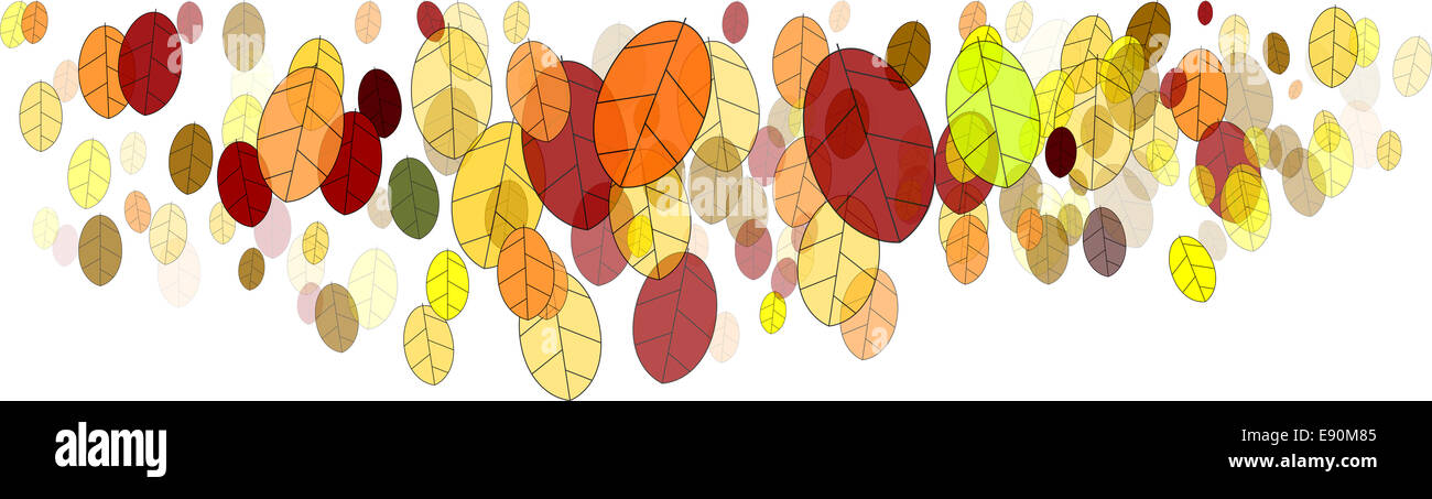 Cadono le foglie illustrato Foto Stock