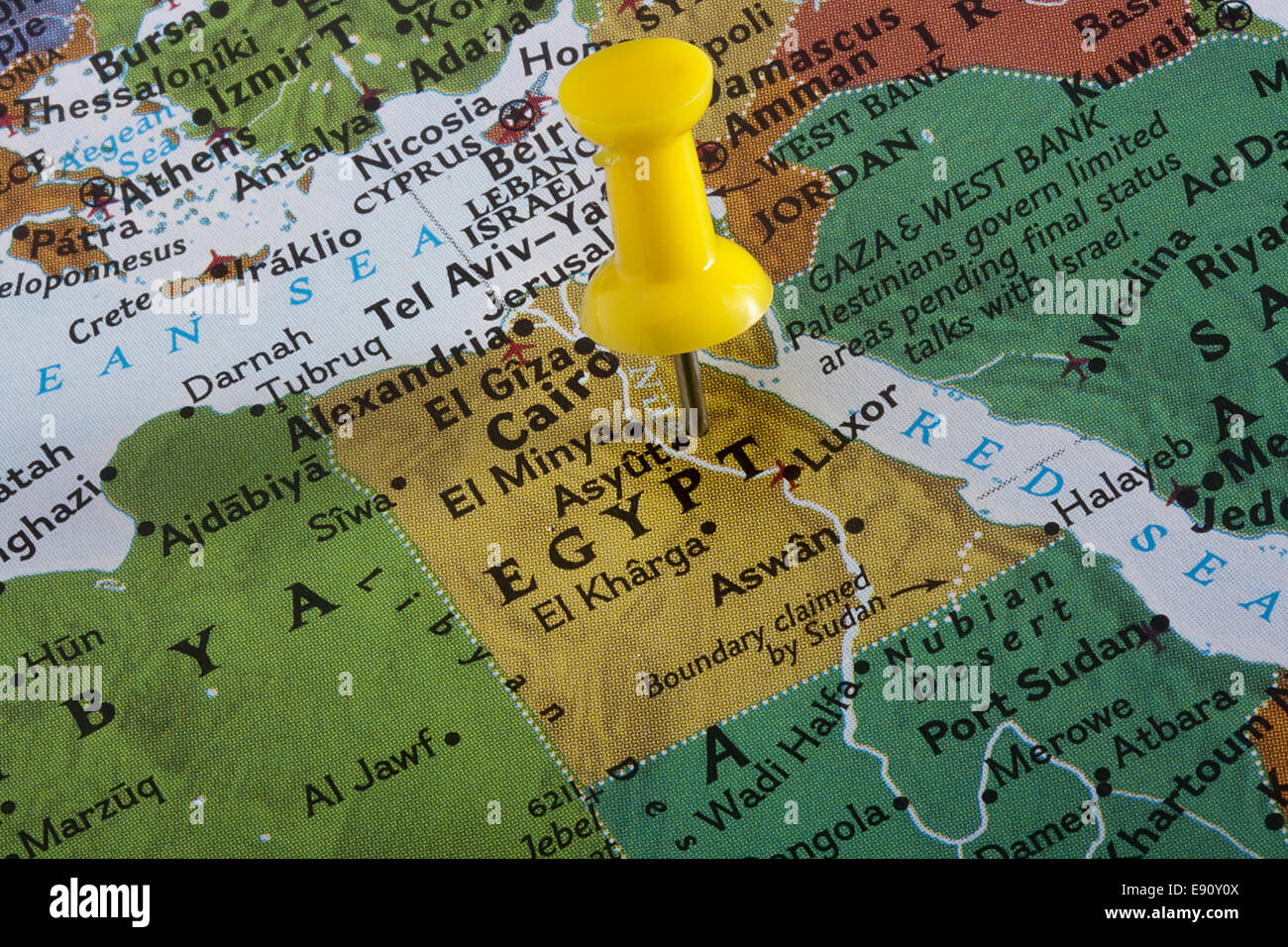 Mappa di Egitto Foto Stock