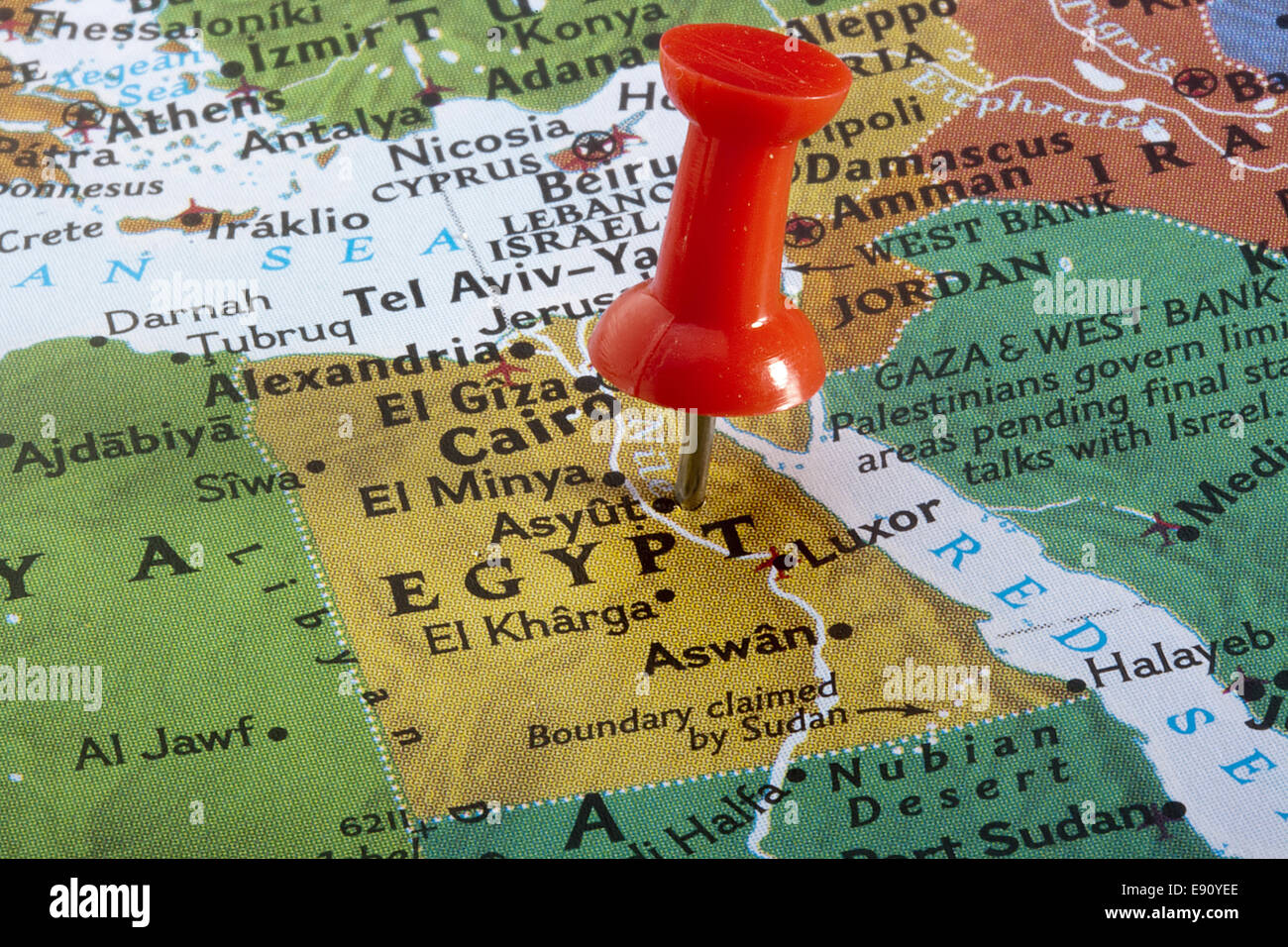 Mappa di Egitto Foto Stock