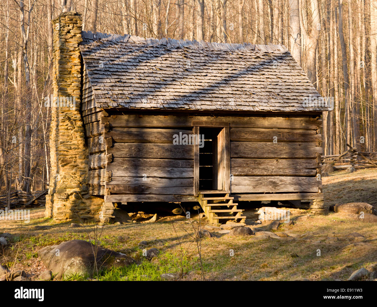 Vecchia cabina in Smoky Mountains Foto Stock