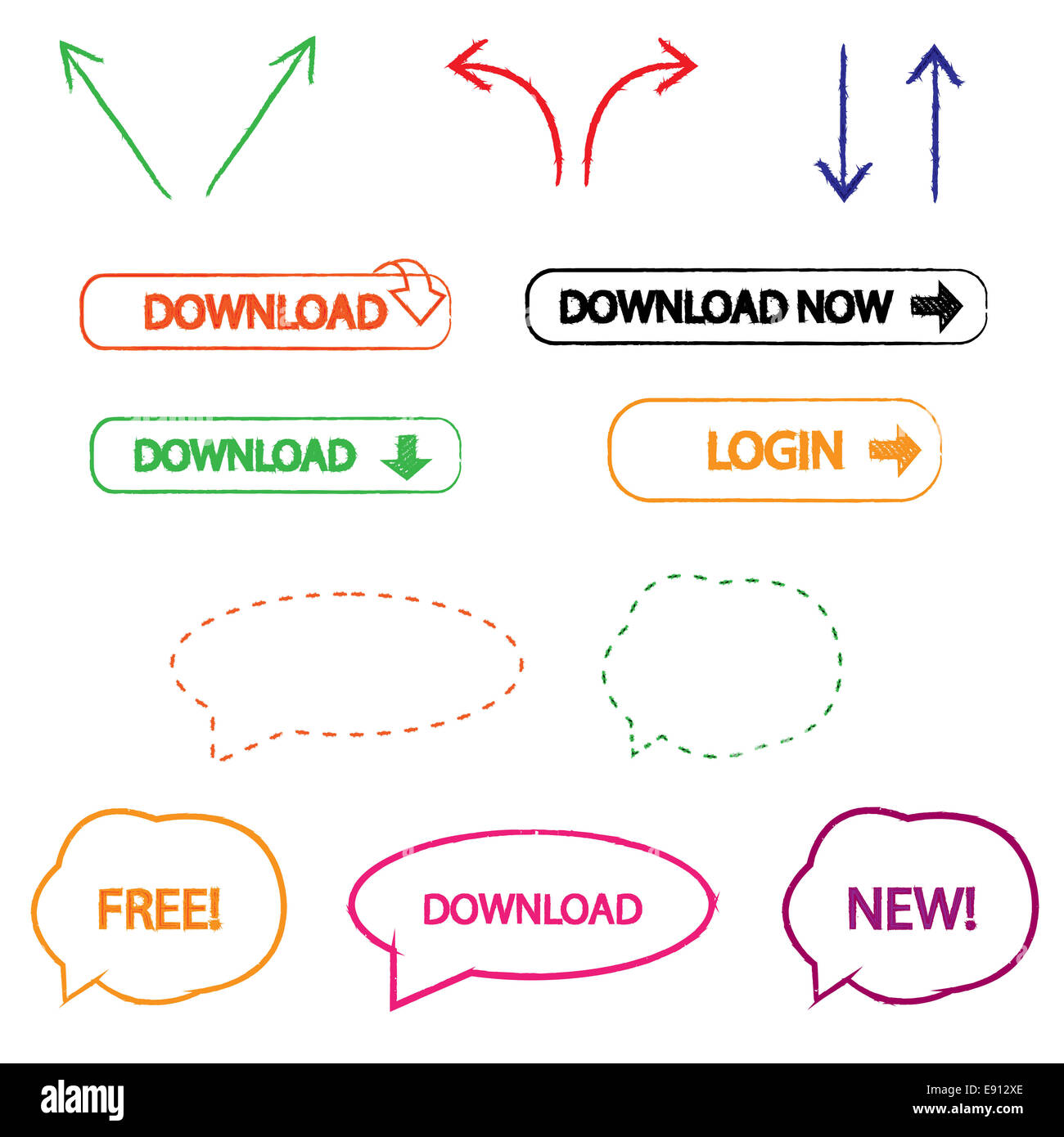 Elementi di Web Foto Stock