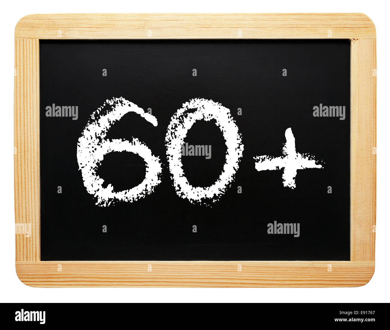 60 plus - Scheda di Chalk Foto Stock