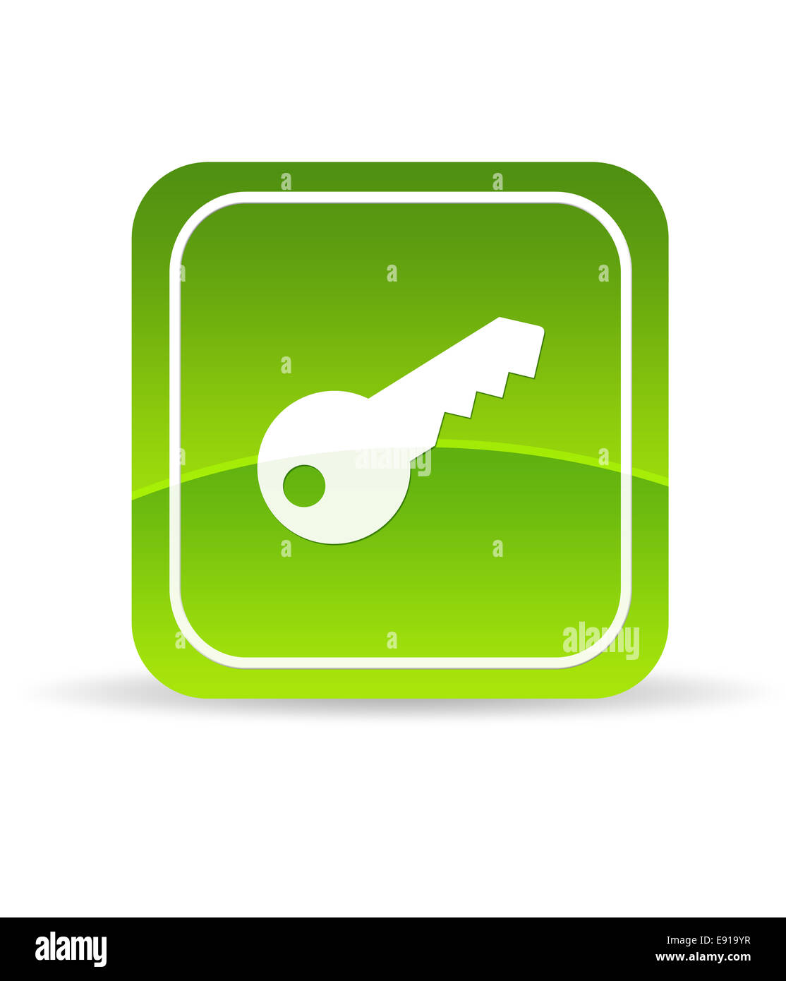 Green Key Icon Foto Stock
