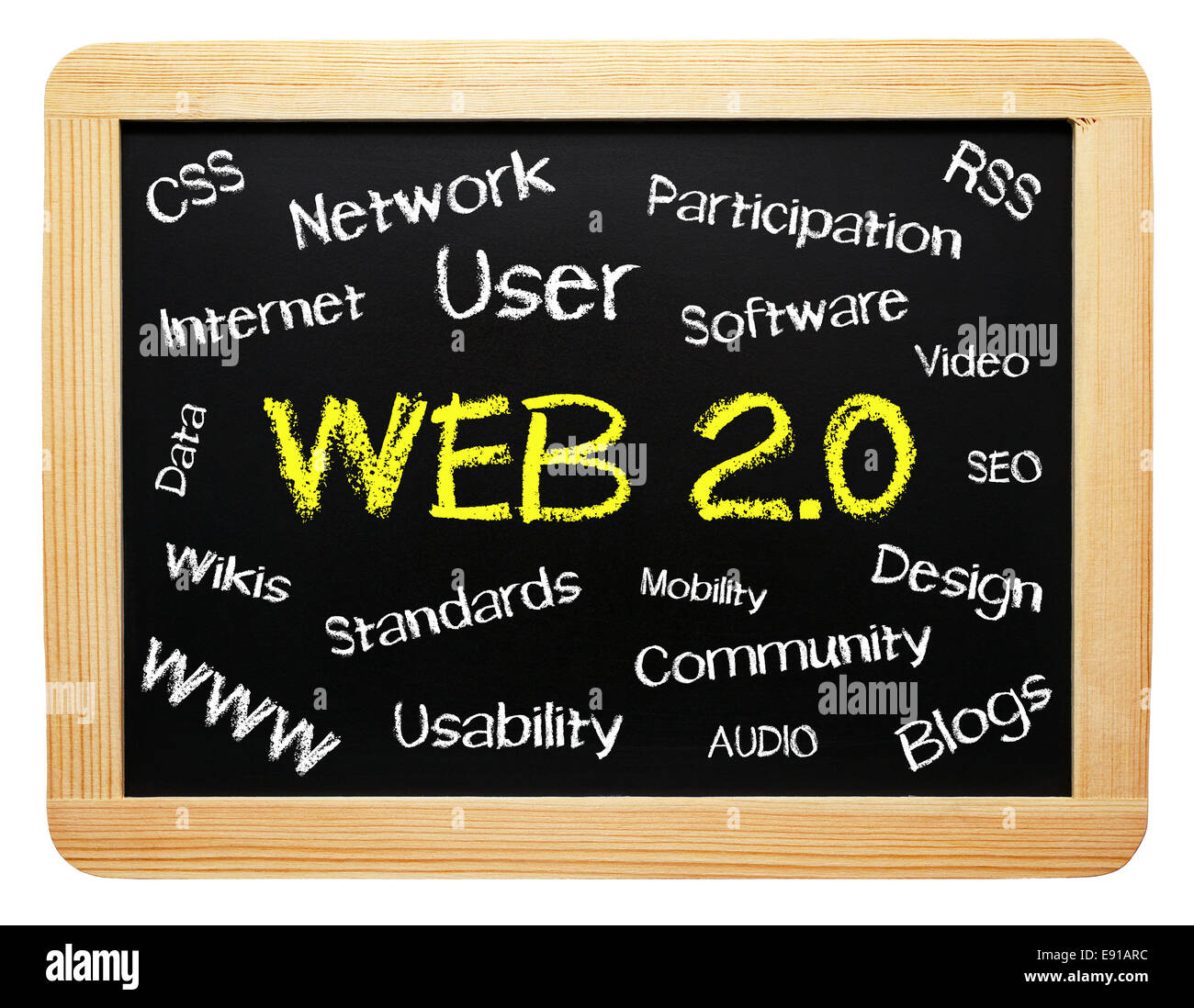 WEB 2.0 Lavagna Foto Stock