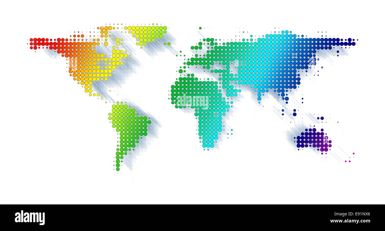 Mappa mondo illustrazione Foto Stock