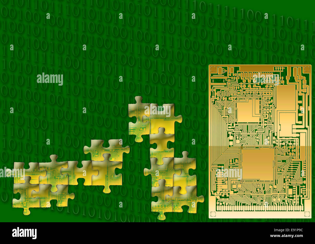 Sfondo tecnologico con scheda di circuito Foto Stock