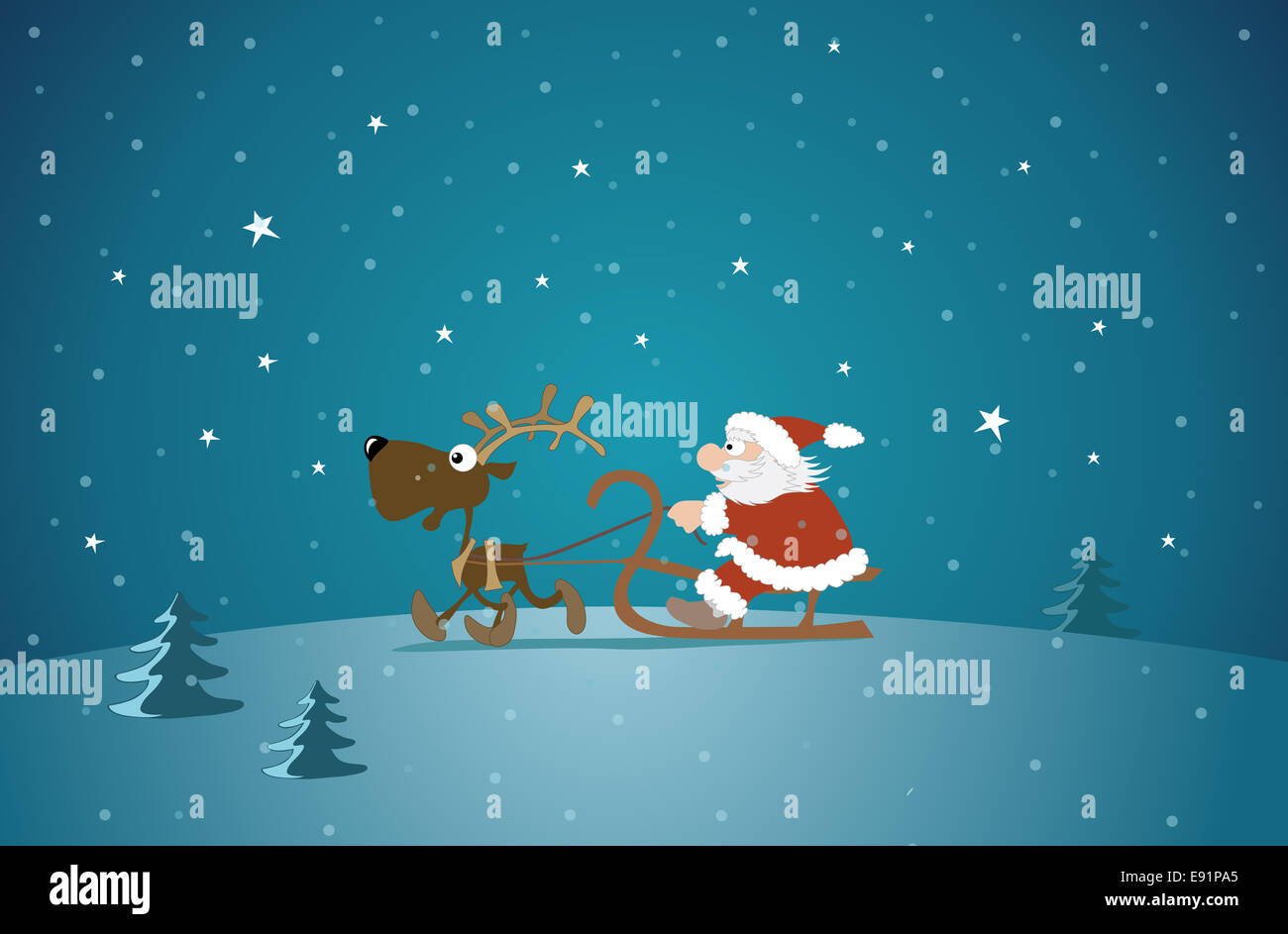 Disegno della slitta di babbo natale immagini e fotografie stock ad