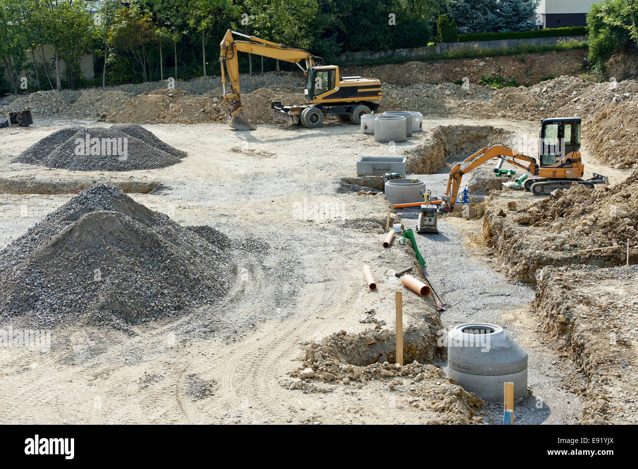 Il lavoro di sviluppo in una zona di sviluppo Foto Stock