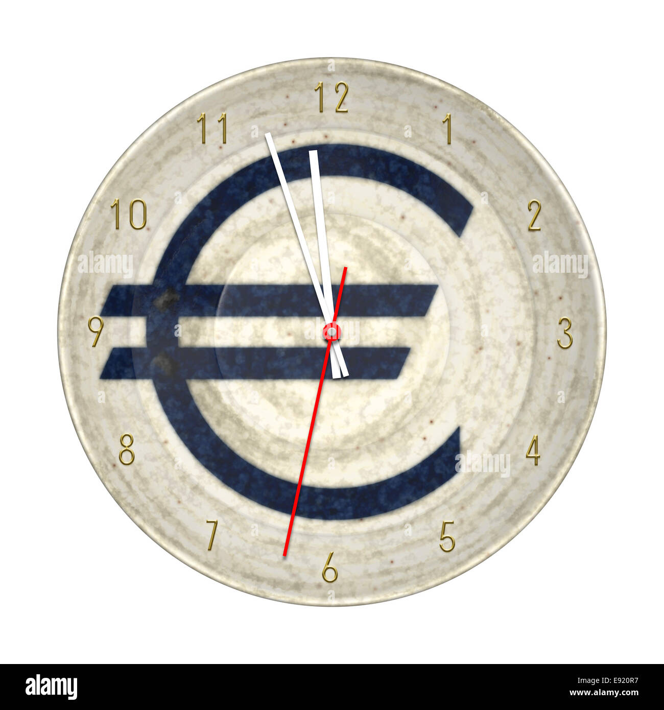 Euro orologio isolato Foto Stock