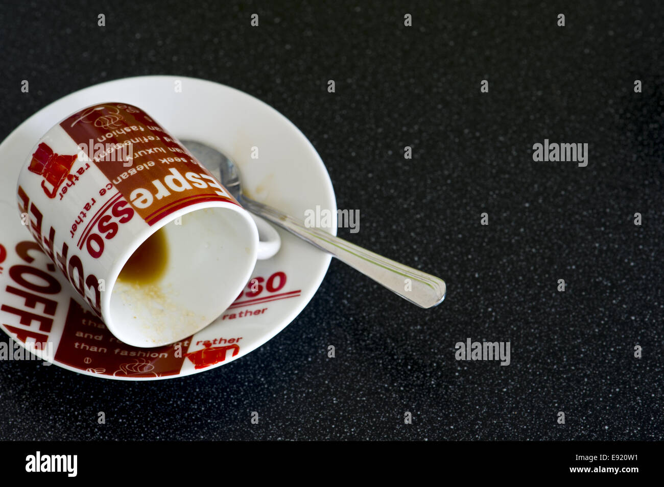 Tazza di caffè usato Foto Stock