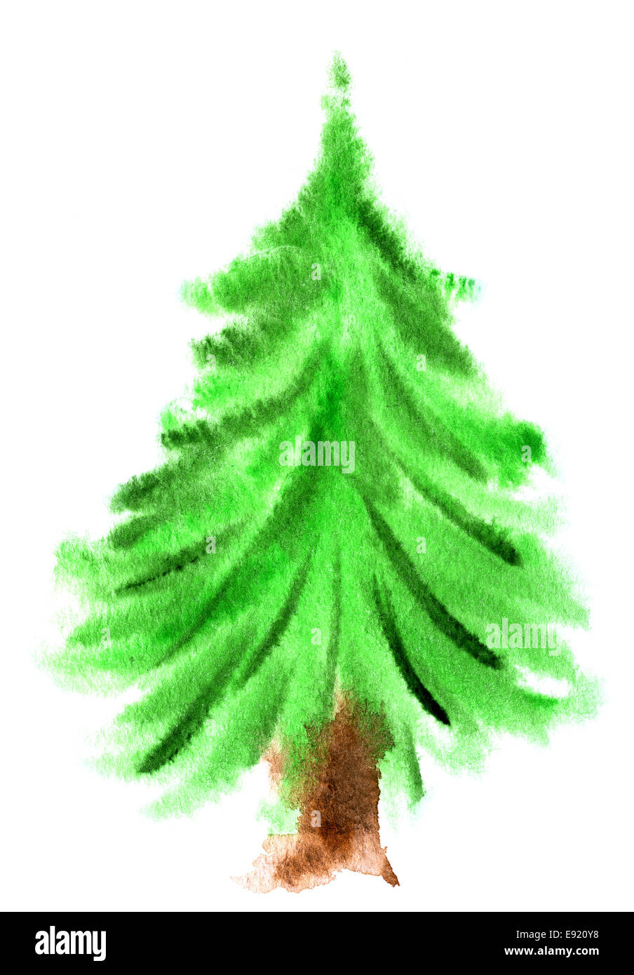 Acquerello albero di Natale Foto Stock
