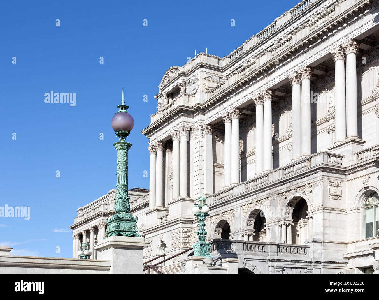 La facciata della Biblioteca del Congresso a Washington DC Foto Stock