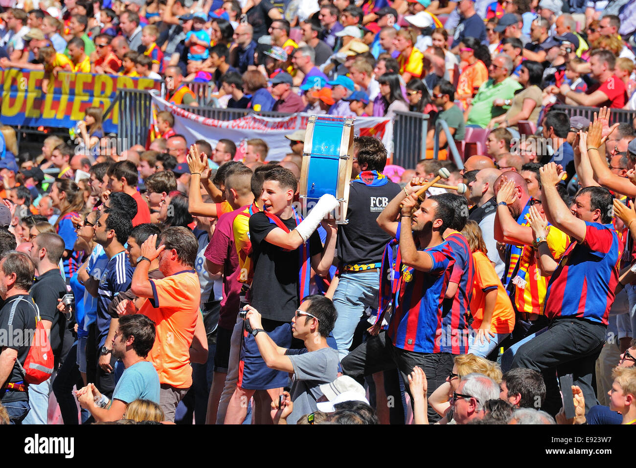 Barcellona - MAR 26: Boixos Nois, radicale F.C. I sostenitori di Barcellona al Camp Nou sul Campionato spagnolo. Foto Stock