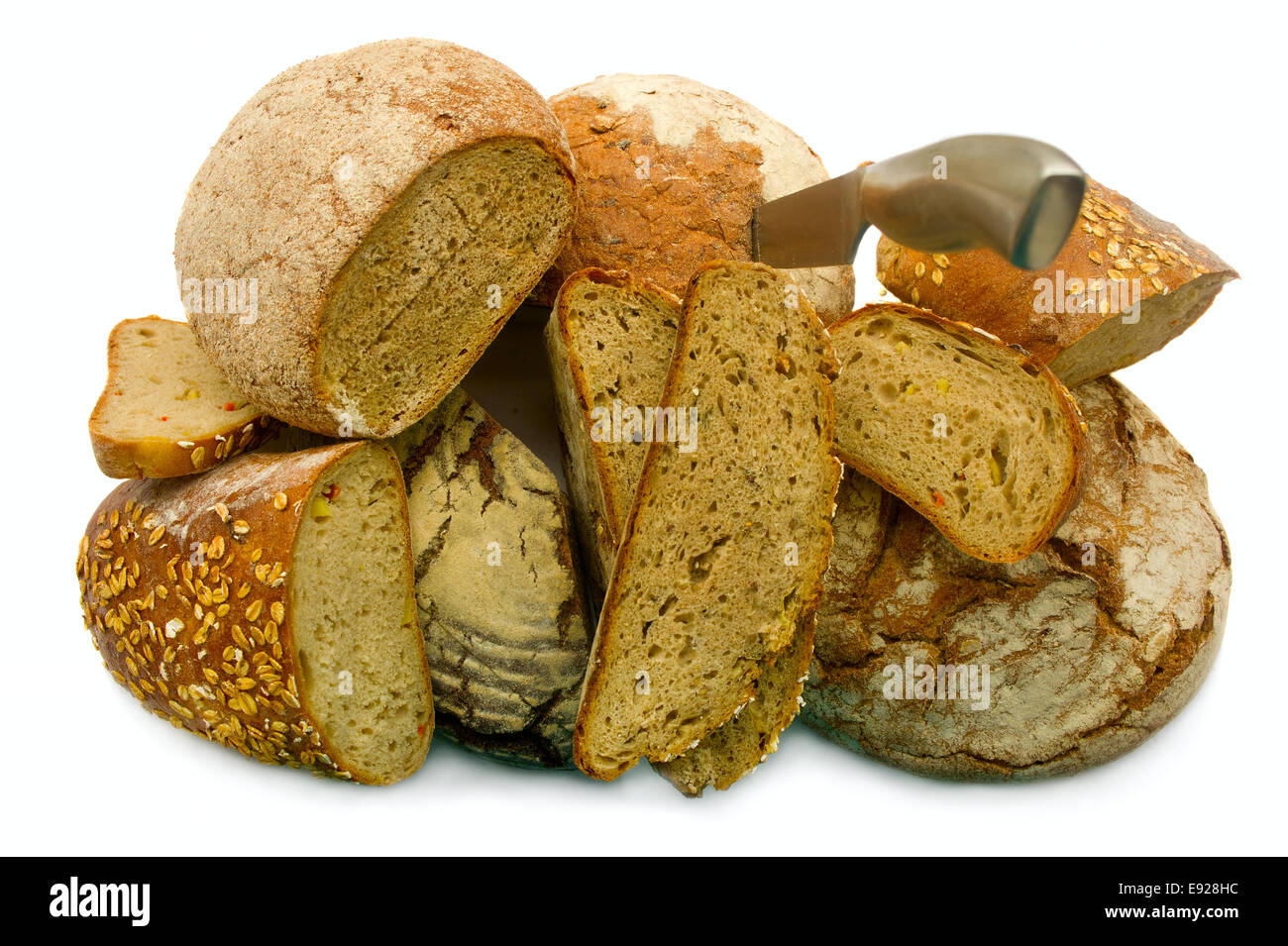 Assortimento di pane cotto Foto Stock