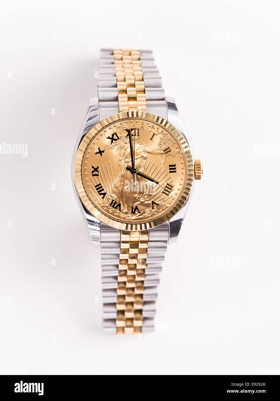 Oro e acciaio inossidabile mans watch Foto Stock