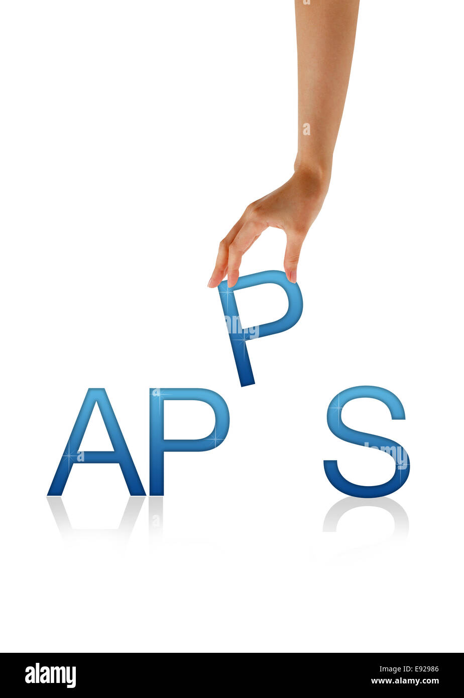 Apps - mano Foto Stock