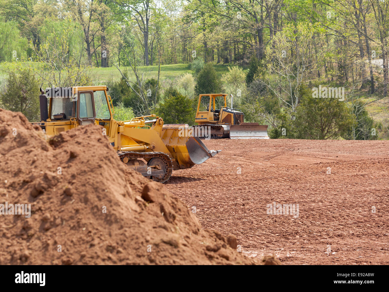 Grande scavatrice digger bonifica Foto Stock