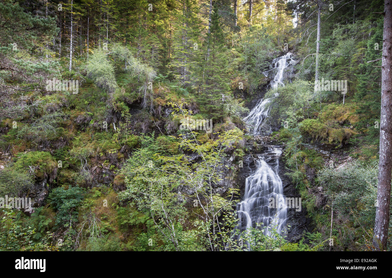 Cascata sul Allt Ladaidh in Glengarry in Scozia. Foto Stock